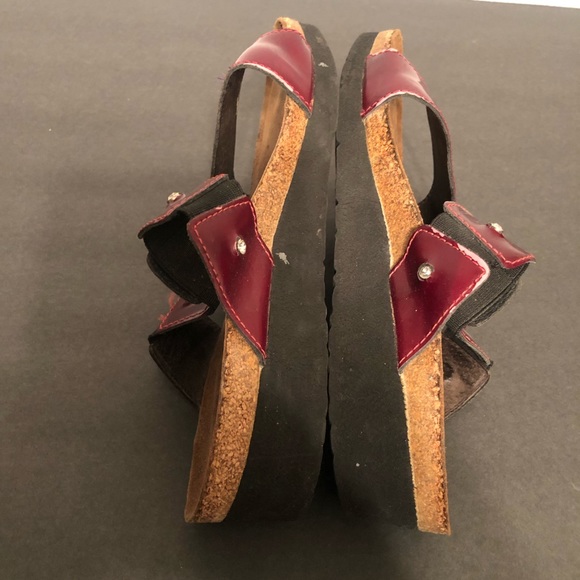 Naot Michele Slide Sandals Patent Burgundy Jewel Comfort Shoes Size EU 37 US 6 - Picture 4 of 9